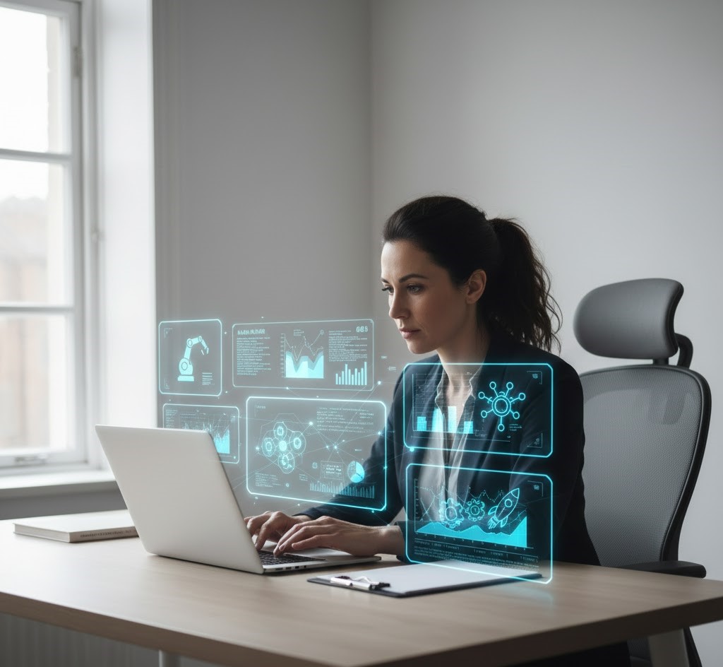 Profesional desarrollando habilidades digitales y de IA en 2026